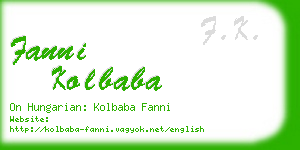 fanni kolbaba business card